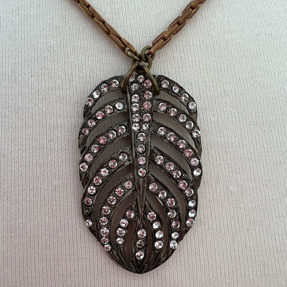 Authentic Lulu Frost Crystal Feather necklace
